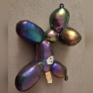 Y2k Metallic Balloon Dog Plush Skull